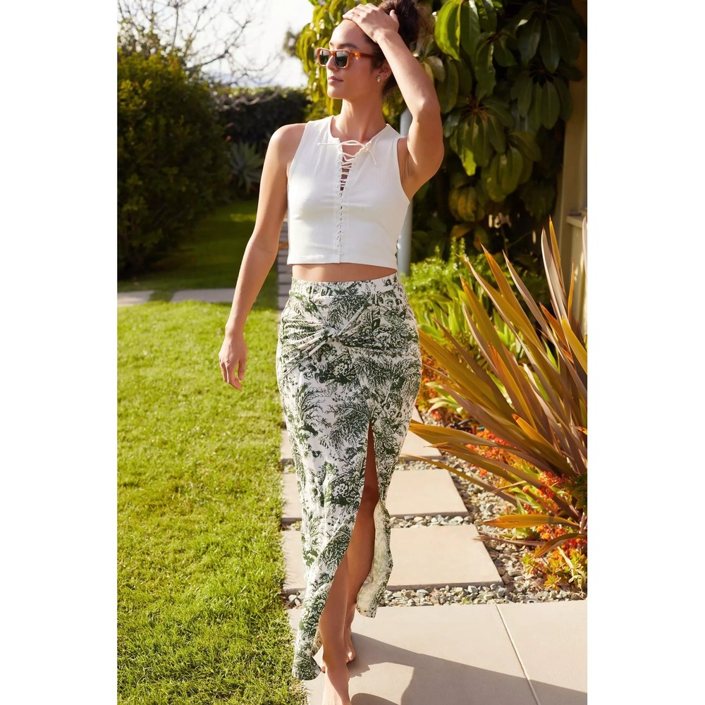 Daily Practice Anthropologie XS The Bluebell Island‎ Maxi Skirt Faux Wrap Beach